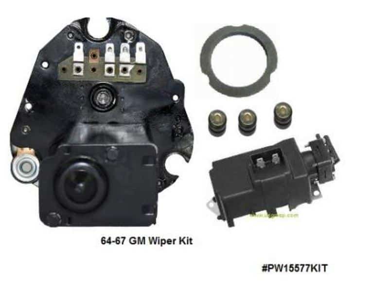 Wiper Motor Kit: 64-67 GM Various - 2 speed - 4 Terminal